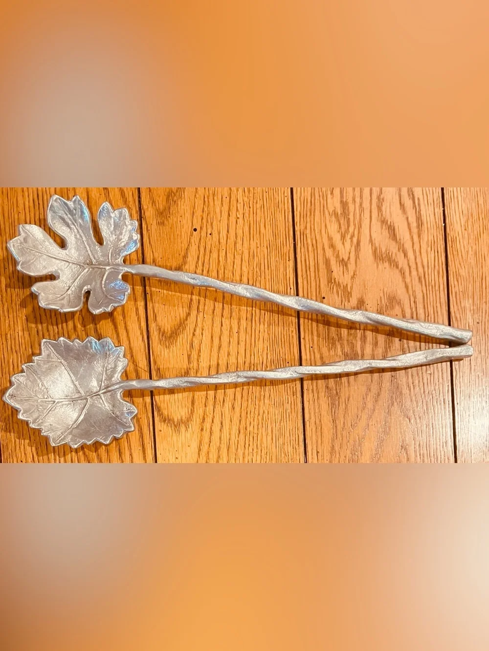 Martha Stewart Park Leaves Collection Set, Salad Servers. Length 15 X 5 inches